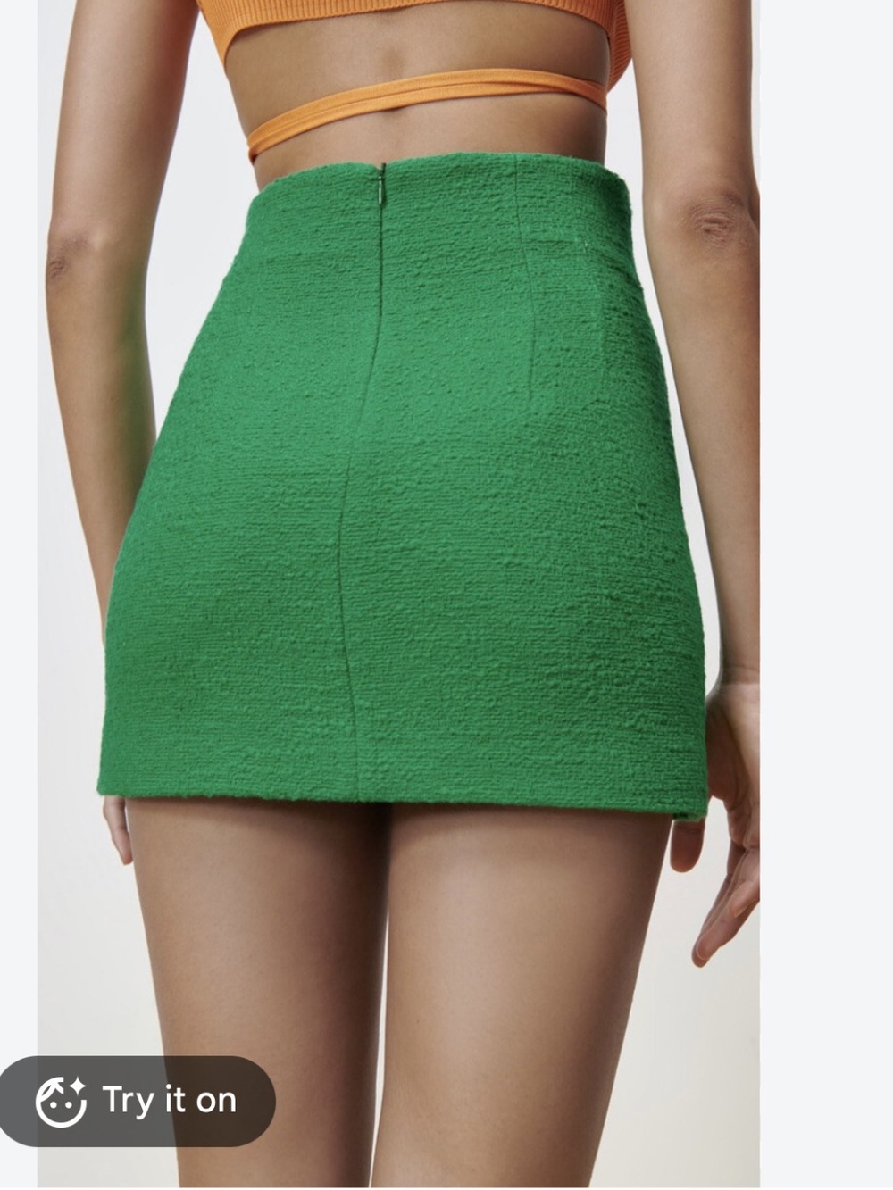 Zara Emerald Green High-Rise Mini Skirt